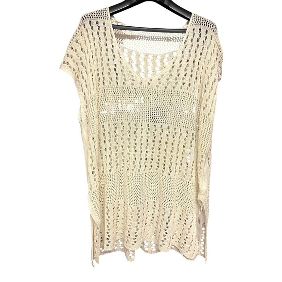 Cupshe Crochet Women’s Swimsuit Bathing Suit Coverup Ivory Size S Pool Beach - Picture 5 of 10